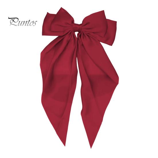

Большая шпилька с двойным бантом, однотонная, гладкая, атласная, для девочек, весенняя заколка для волос, аксессуары для волос в стиле осень-зима вино красного