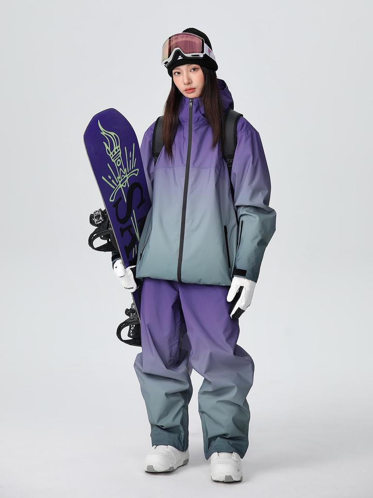 Xueyi Pai Women's 3L Gradient Ski Suit - Warm, Windproof, Waterproof Snowboarding Gear.