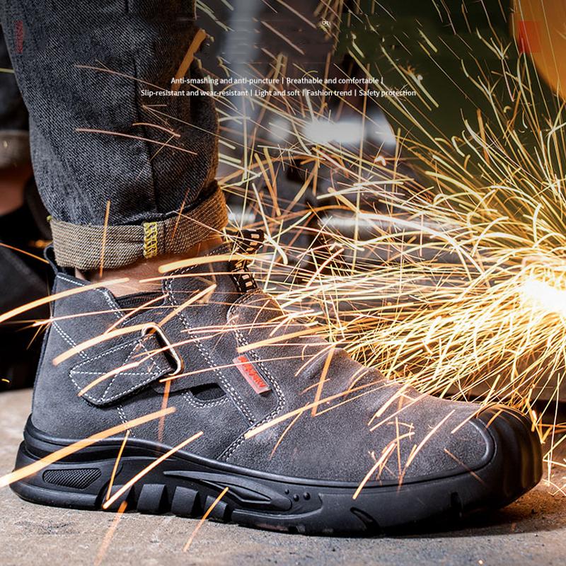 NEW Protective Shoes Work Boots Safety Steel Toe Shoes Men Security Boots Puncture-Proof Indestructible Shoes Welder Boots