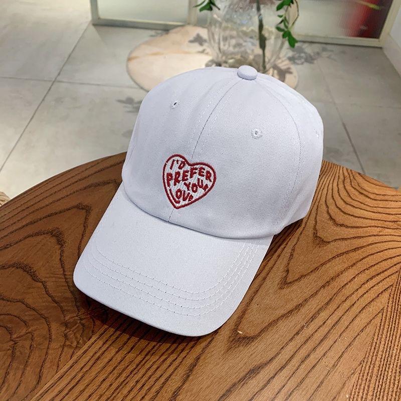 New baseball cap men's love embroidery cap women's sports shading simple letters fashion versatile trendy