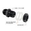 Male AN6 AN8 AN10 AN12 Flare Fuel Cell Tank Adapter Bulkhead Fitting Straight with Washer Black Aluminum Straight