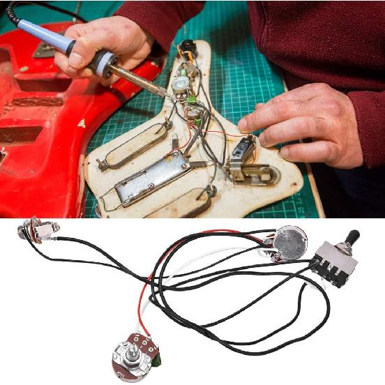 Bnineteenteam Guitar Wiring Harness Set,Wiring Harness 3 Way Toggle Compatible with Electric Guitar