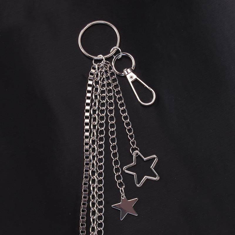 Hip-hop Personality Five-pointed Star Pendant Waist Chain, Trendy Multi-layer Men's and Women's Versatile Trouser Chain
