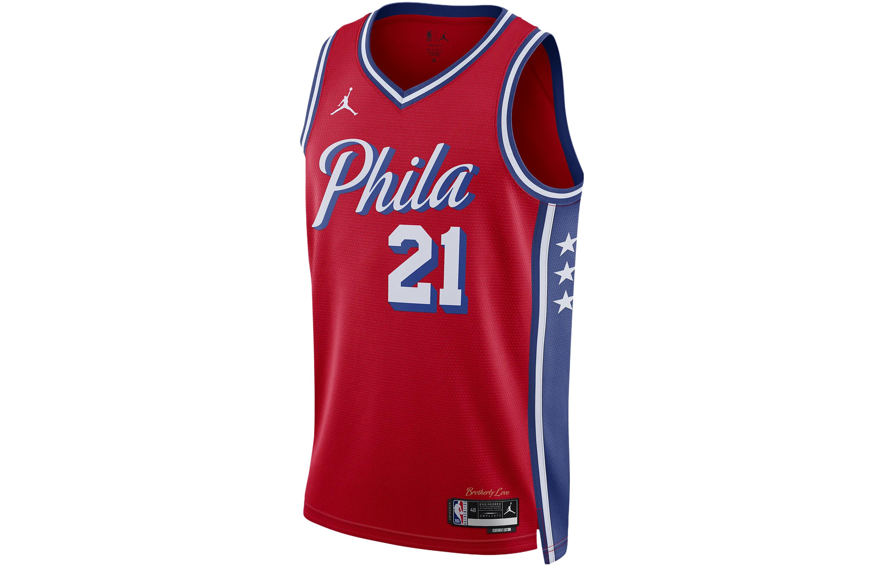 Мужская майка Jordan Philadelphia 76ers Statement Edition Jordan Dri-FIT NBA Swingman DO9539-658 M