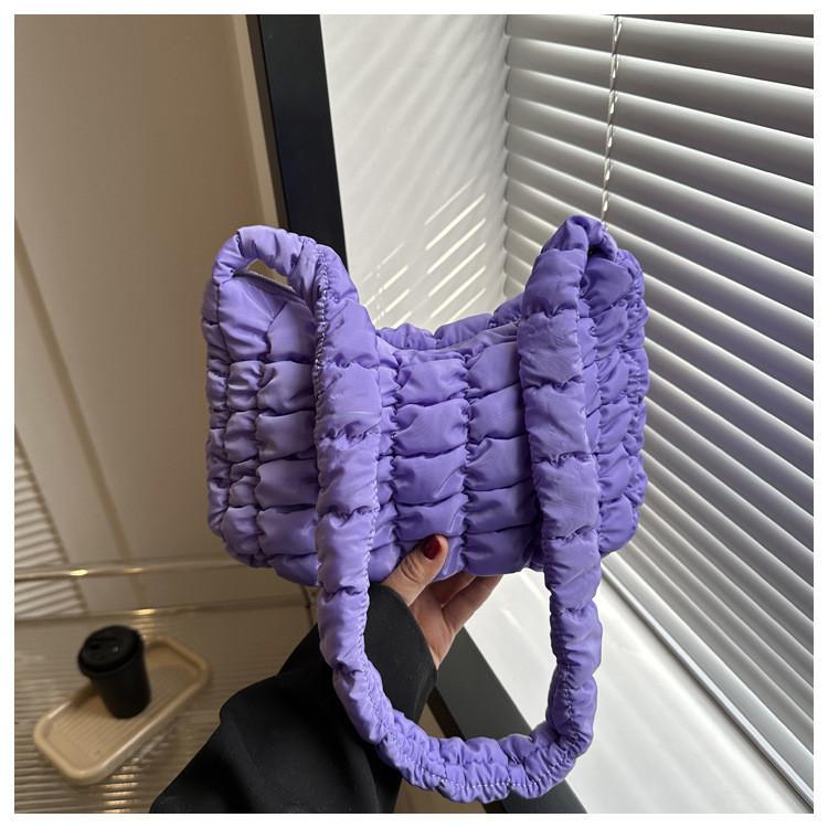 Elegant Solid Color Pleated Women's Handbag For Casual Outfits Available In Multiple Colors