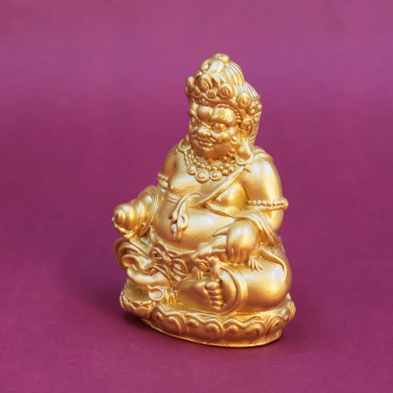 New Style of Figurine Treasure Bowl Yellow of Sitting God of Wealth Home Worship Statue Livi