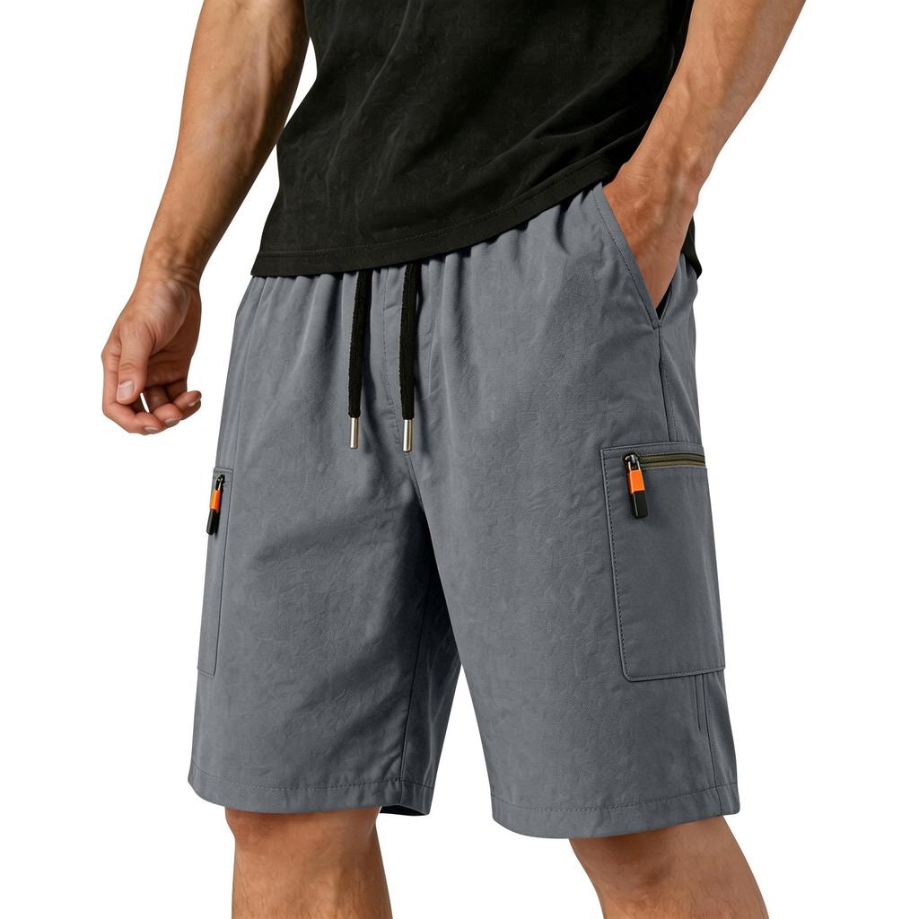 Lichte Heren Cargo Shorts met Meerdere Zakken Ademend Zweetabsorberend Outdoor Atletisch Trekkoord Taille voor Hardlopen Wandelen