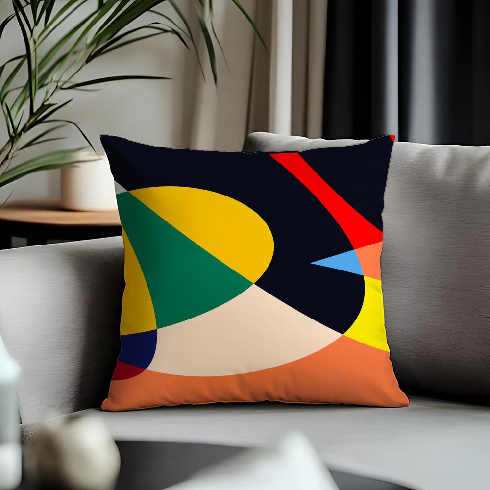 Viral AAbstract Curveful Cushion Cover Antidustmite Pillowcase Invisible Zipper Silky Short Plush Sofa Cushion Cover
