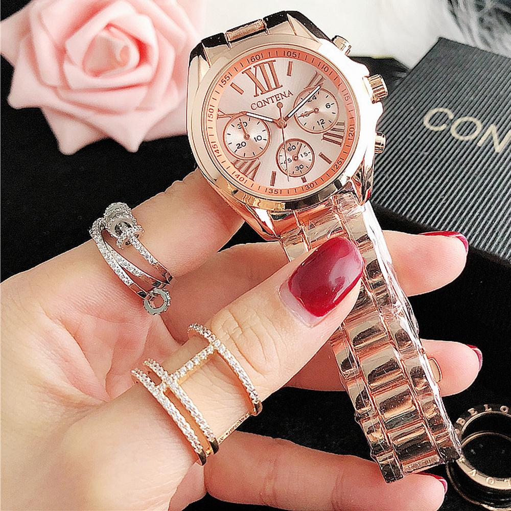 New Luxury Brand CONTENA Quartz Watch European Fashion Watch Women Reloj Mujer Casual Stainless Steel Ladies Clock MK11