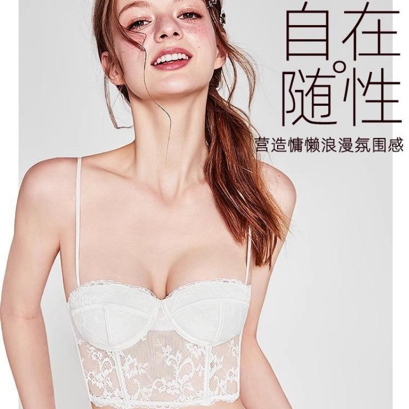 

Floral Lace Corset-Style Bustier S белый