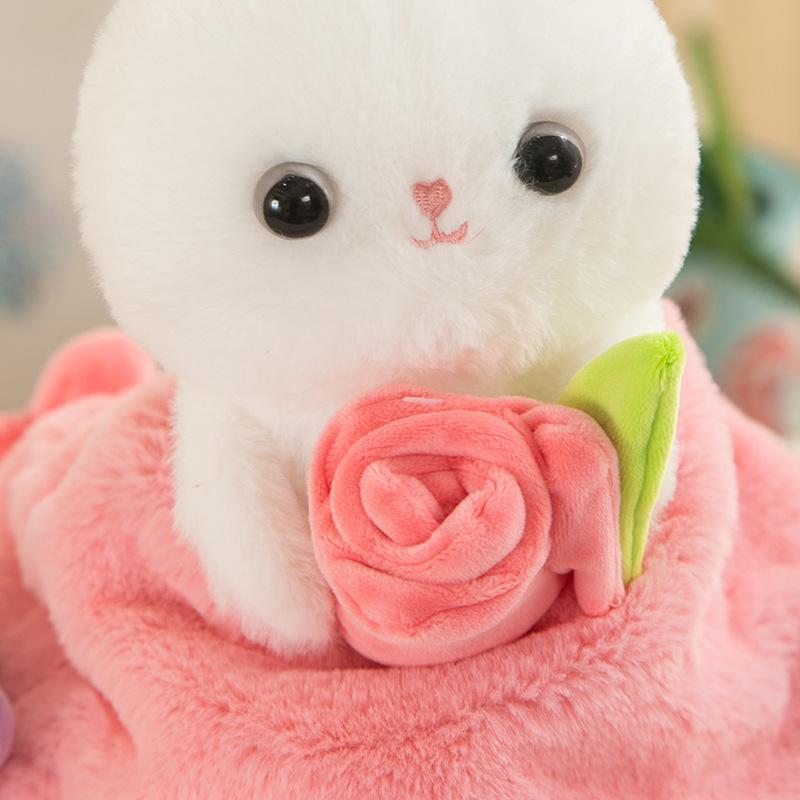 Flower Princess Rabbit Transformation Bouquet Princess Dress Rabbit Bouquet Plush Toy Cute Flower Hold Rabbit