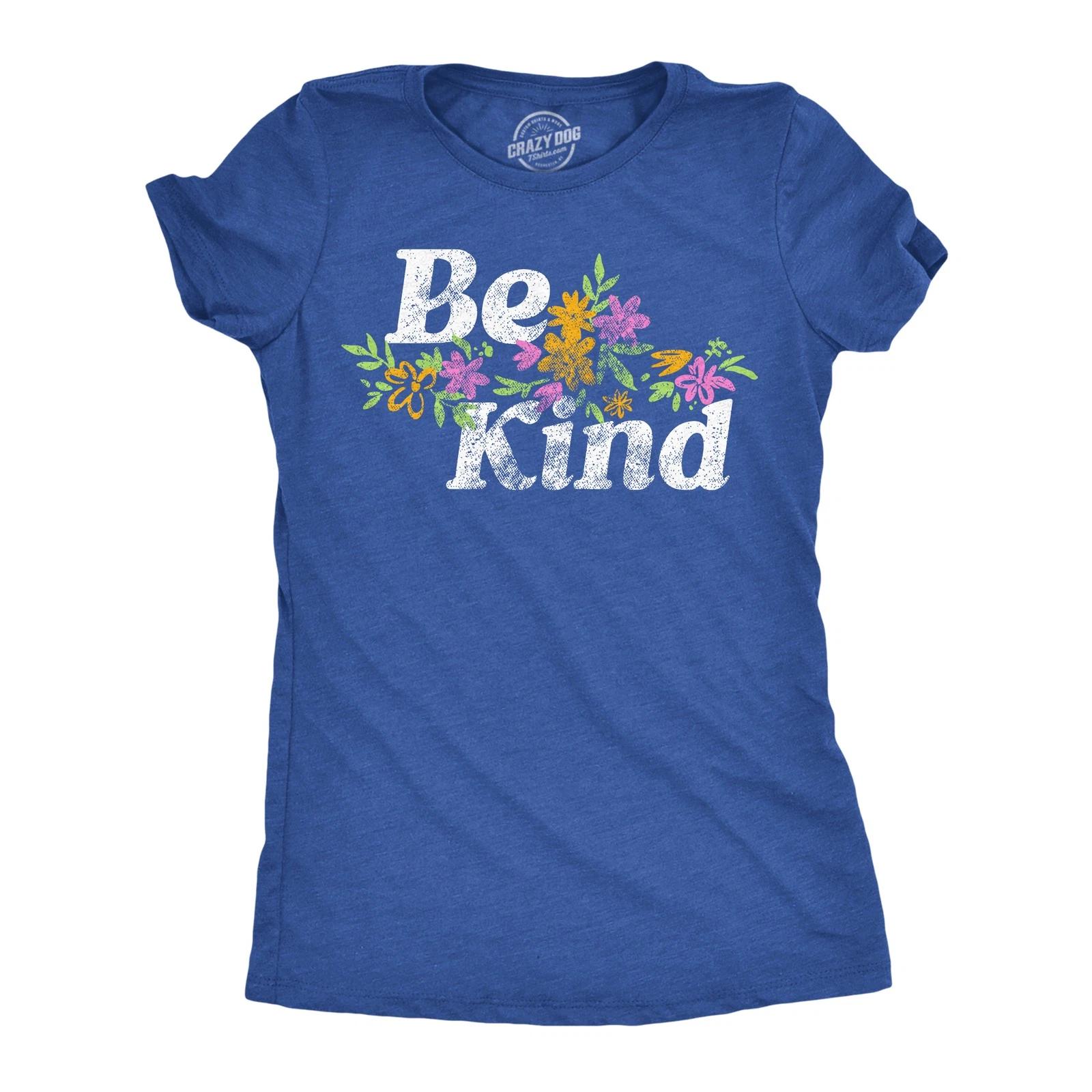 Womens Funny T Shirts Be Kind Floral Cute Motivational Tee For Ladies XS