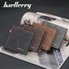 Baellerry Men Short Wallet Vintage Brand Design PU Leather Business Bifold Wallets Classic Coin Purse