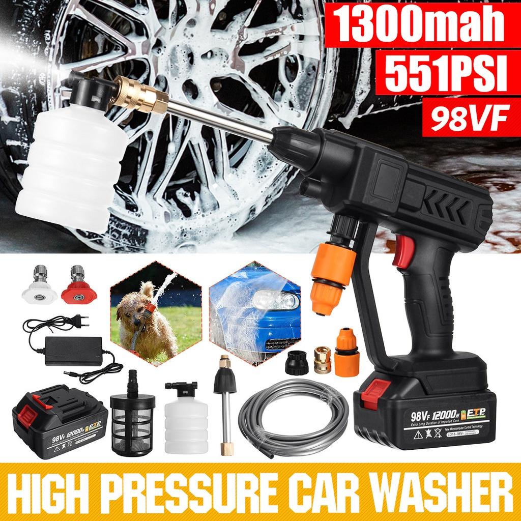 40 Bar Electric Wireless Car Washer 15000mAh High Pressure Cordless Portable Spray Foam for 98VF Battery Rechargeable