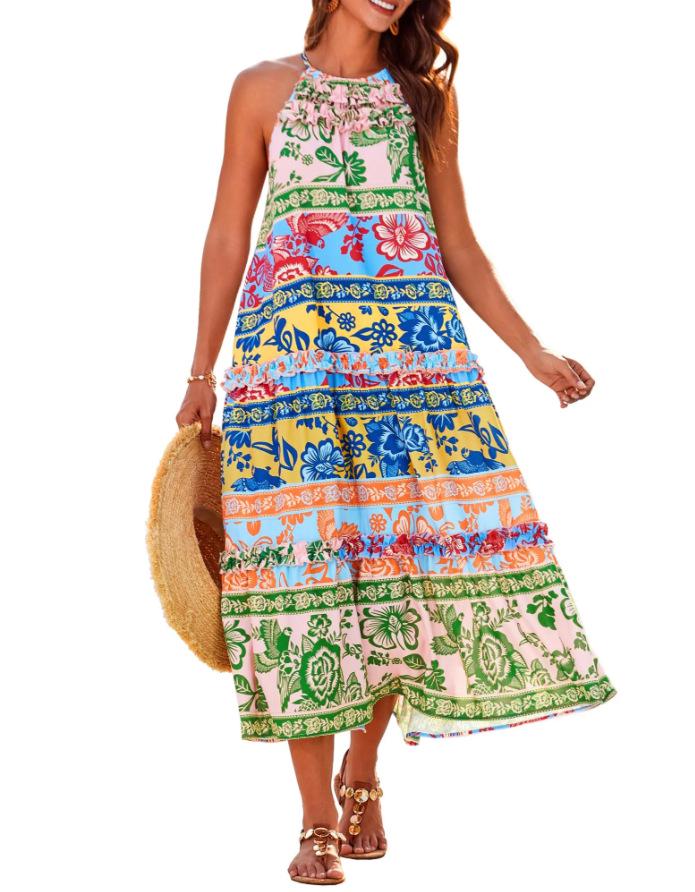 2026 Fashion Plus Size Color Block Dress: Spring Style Women s Clothing Double Extra Large цветочный