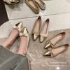 French pointed head color matching light mouth single shoes female 2025 spring and autumn new fairy style gentle and versatile flat shoes beige