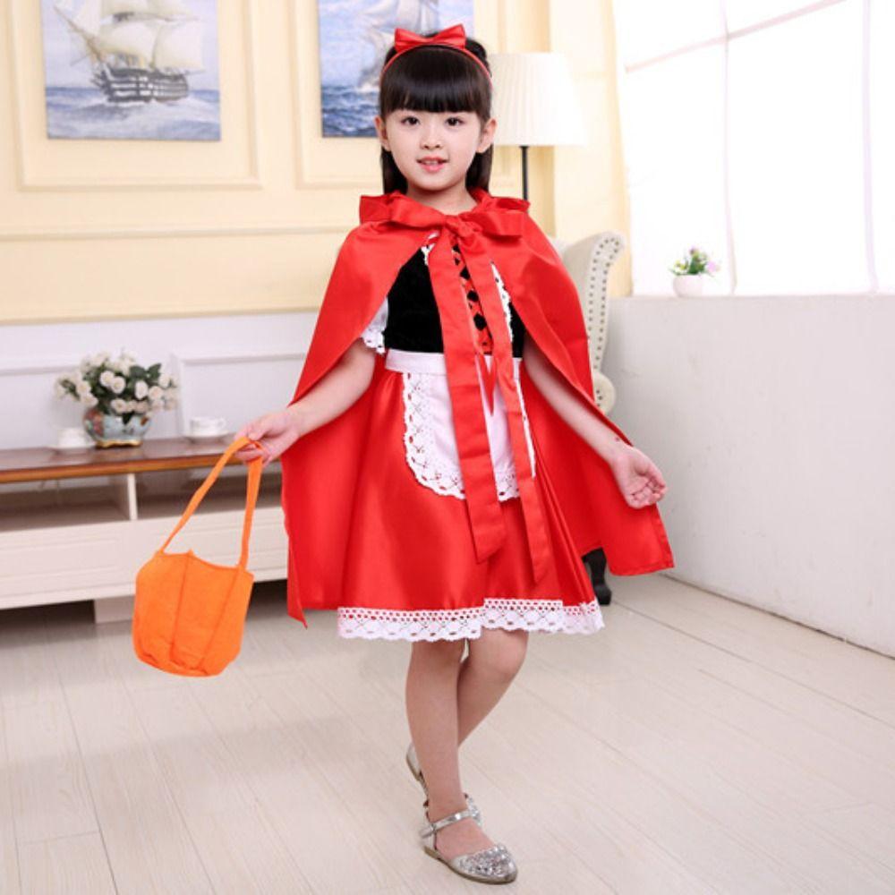 Party Princess Costume Set Dress with Cloak 4Pieces Cosplay Costumes Girl