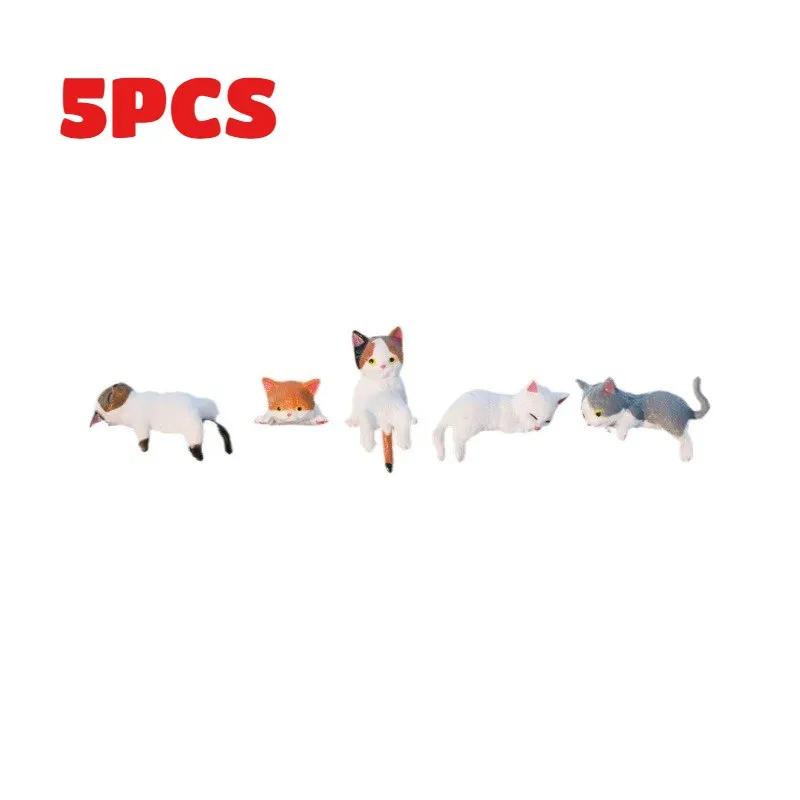 

5 шт. Милые мини мультяшные украшения в виде кошек для автомобиля, украшение края экрана автомобиля, модель микроландшафта с кошкой, креативные автомобильные аксессуары, подарки