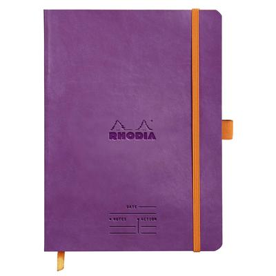 Rhodia Rhodiarama Meeting with Synthetic Leather PEFC CF117790 Book, A5, Italian-made Cover, Certified, Purple,