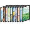 10pcs Rectangular Magnetic Photo Frame 12 x 16 Inch Black Self Adhesive No Punch Display Frame Reusable Art Wall Poster Frame