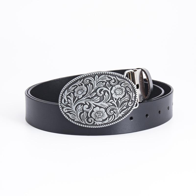 Lycoris Radiata Gentlemen's Leather Waistband - Whole Piece Cowhide Trousers Belt