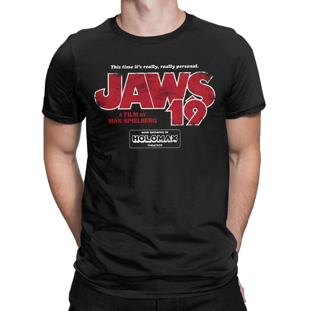 Herren Jaws 19 T-Shirts Baumwoll-Tops Sommer Y2K Basic Kurzarm T-Shirt O-Ausschnitt Mode Print T-Shirt Übergröße 5XL 6XL