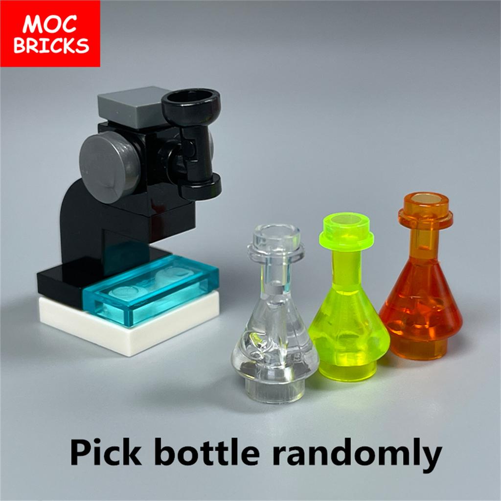 Set  MOC Bricks DIY Single hole microscope Medical Figure Chemical Bottle Educational Building Blocks Toys Kids Gifts