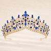 Vintage Luxus Krone Legierung Bunte Diamanten Braut Kopfschmuck Barock Großer Kristall Krone Party Bankette Zubehör