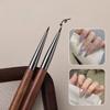 1Pc New Sandalwood Pole Manicure Cub Painting Pen Short Universal Stroke Petal Hook Line Painting Brush Nail Tool