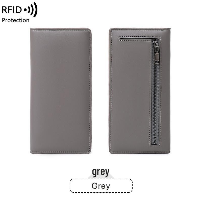 Women's RFID Anti-theft Ultra-thin Wallet with Zipper Closure
