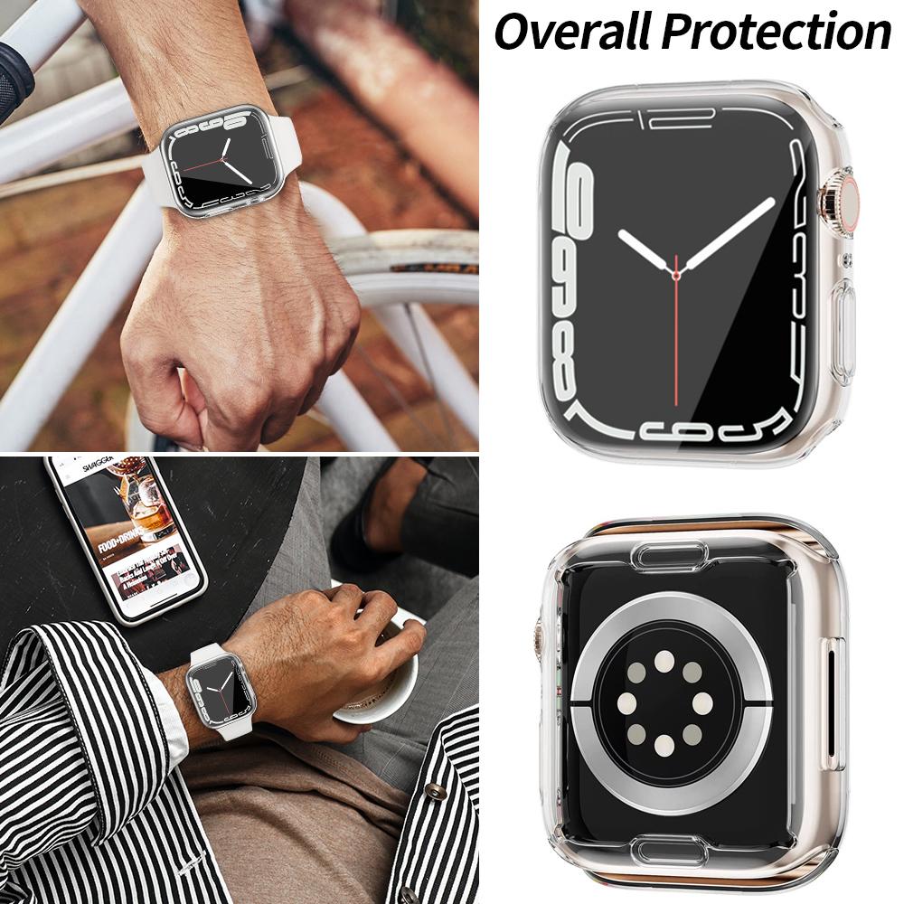 Protective Case For Apple Watch 44mm 40mm 45mm 41mm 42mm 38mm TPU Transparent Protective Shell iWatch Series 9 8 7 6 5 3 SE Case