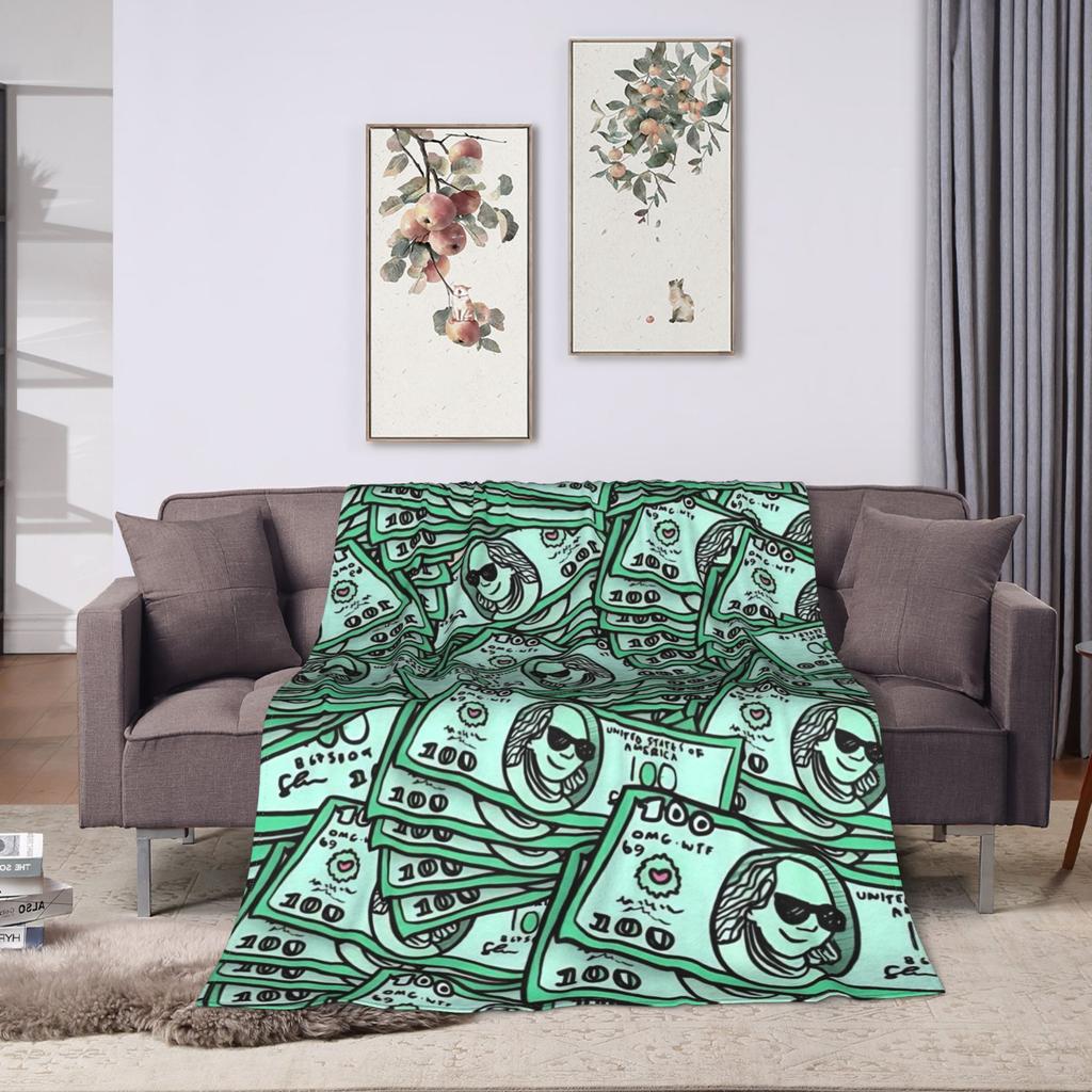 Play money Soft Blanket Airplane Travel Plush Throw Blanket Print Living Room Flannel Bedspread Sofa Bed Cover