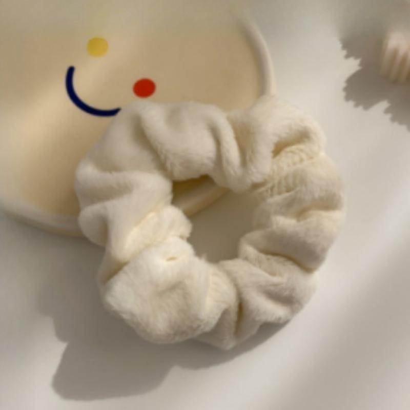 

Милый плюшевый мягкий эластичный скраб для волос, резинка для волос, держатель для хвостика, резинки для волос, петля для волос, модные головные уборы и аксессуары для женщин и девочек слоновая кость