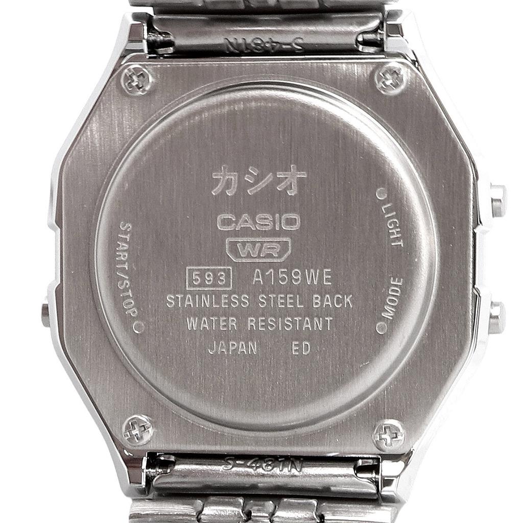 CASIO CLASSIC Digital Seigaiha Silver Watch, Pattern, A159WEVJ-7