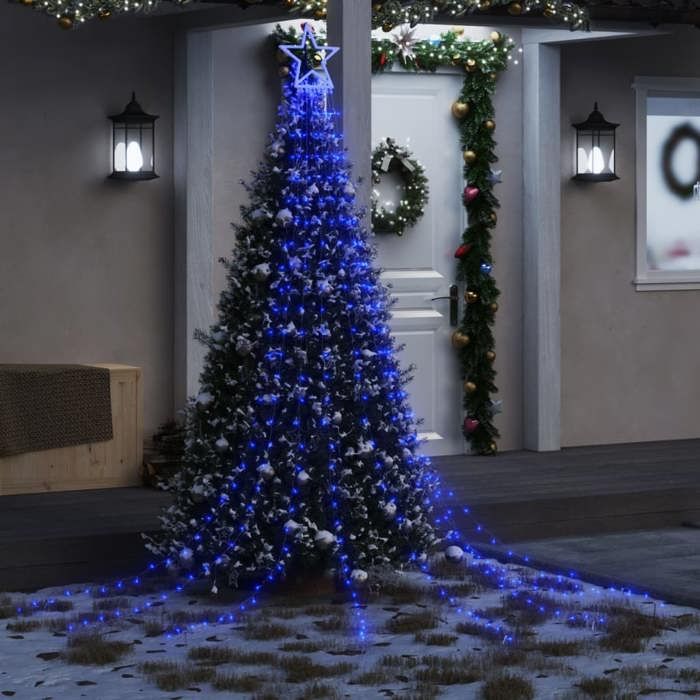 VidaXL Guirlande de Sapin de Noël 320 LED, Guirlande Lumineuse d'Arbre avec 8 Modes, Décoration de Fenêtre de Fête Mariage, 356925