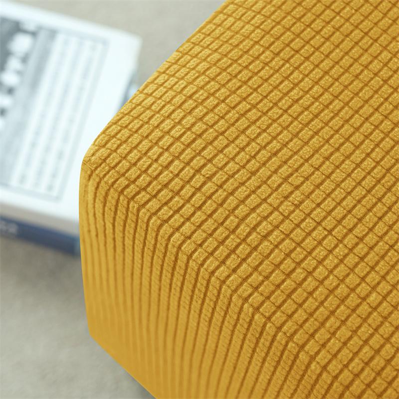 Color Footstool Covers Polar Fleece Stretch Footrest Slipcovers Non-Slip Dustproof Pouf Protectors For Living Room 2Pcs Solid