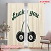 2pcs 2D Flat Printing Party Curtains Lucky You 8 Ball Cherry Polyester Without Electricity 0 for Aesthetic Room Decor