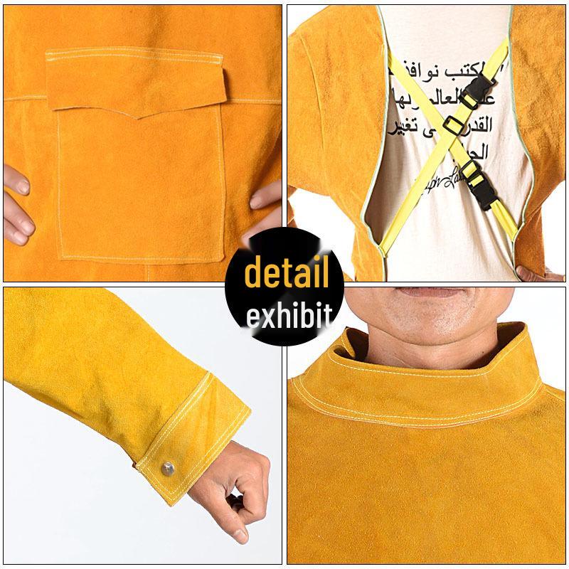 Rindleder Schweißerschürze - Flammenhemmend, Wärmeisolierend, Verbrühschutzanzug für Lichtbogenschweißen