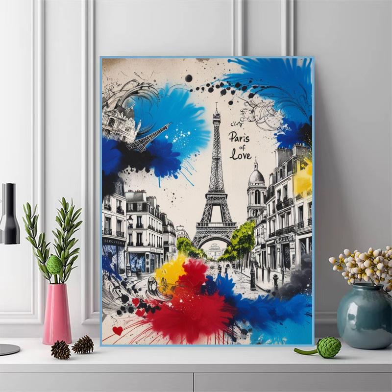 Eiffel Tower Art 100% Round Full Drill 5D DIY Diamond Painting Embroidery Cross Stitch Rhinestone Décor