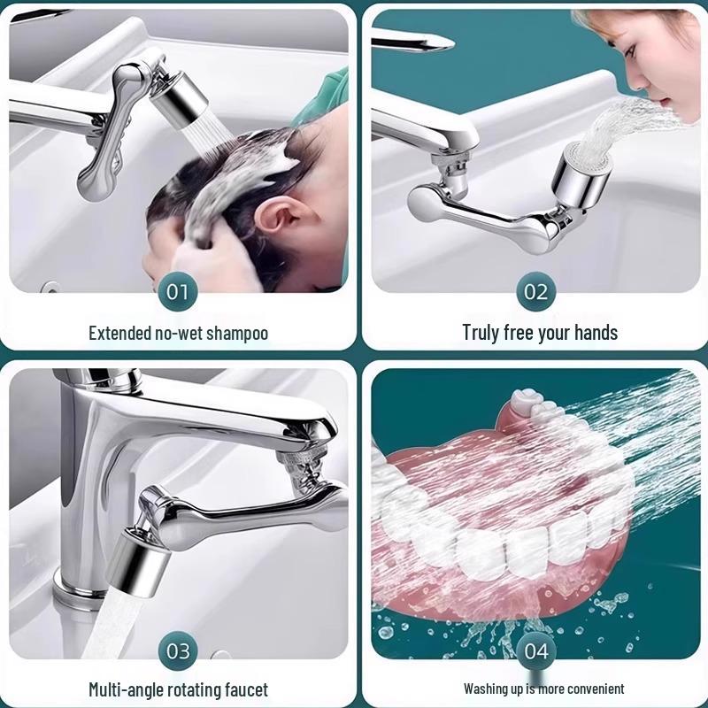 New Rotating Faucet Extender: Universal, Multifunctional, Splash-Proof Design with Free Shipping.