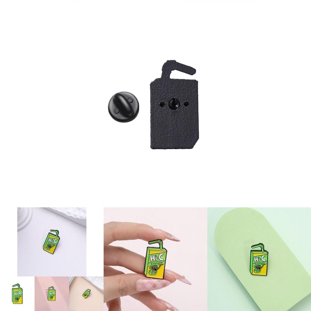 Unique Alloy Cartoon Character Brooch With Colorful Juicy Beverage Aesthetic