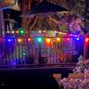 Rainproof LED String Lights, 15M Length, 25 Multi-Color LED Bulbs, E12 Base, 2700K Warm White, PC Material, Durable, Connectable, Indoor/Outdoor Light