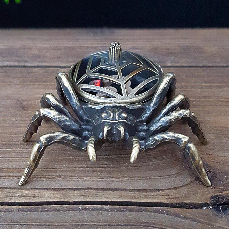 Creative Spider Shaped Incense Burner Buddhist Utensils Incense Burner Archaic Copper Alloy House Furnishings Home Office Decor