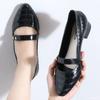 WTEMPO Women Large Size Solid Color Casual Single Shoes PVC Waterproof Non-slip Soft Low Thick Heel Work Shoes
