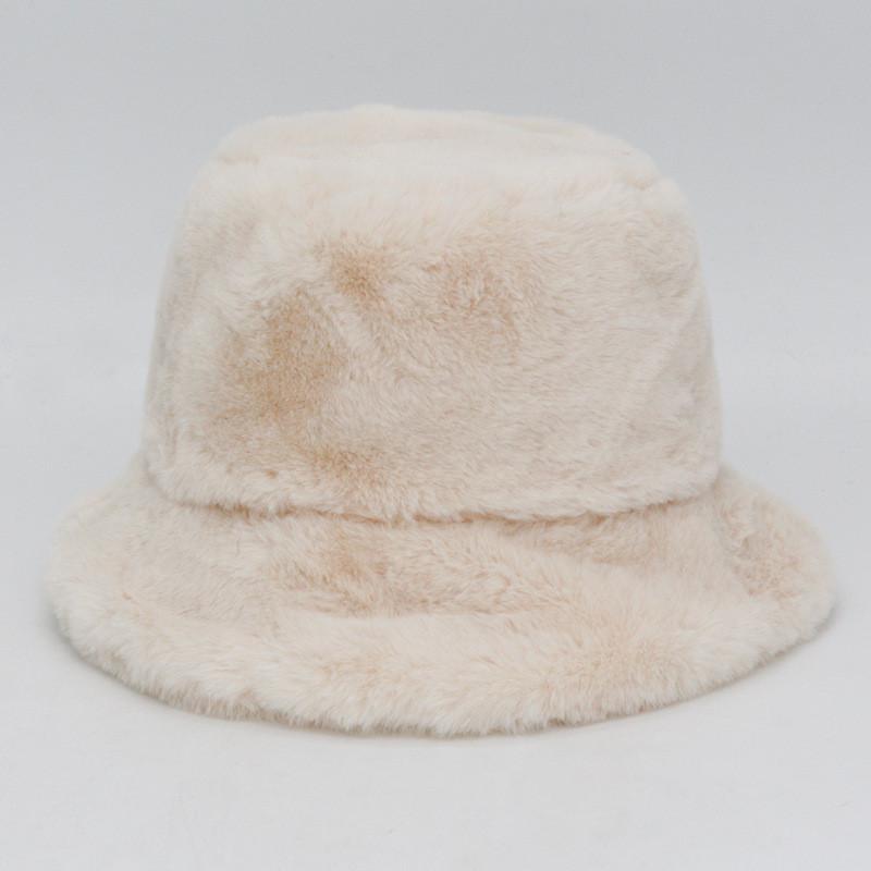 

Lamb Velvet Womens Basin Hat Extrathickened Furry Solid Color Warm Winter кремовый