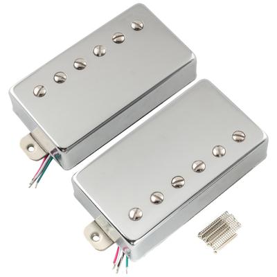 Musiclily Pro Alnico 5 Humbucker Gold Set for Les Paul SG Electric Chrome LP-PAF Pickups, Neck/Bridge 7.5K/16K Guitars,