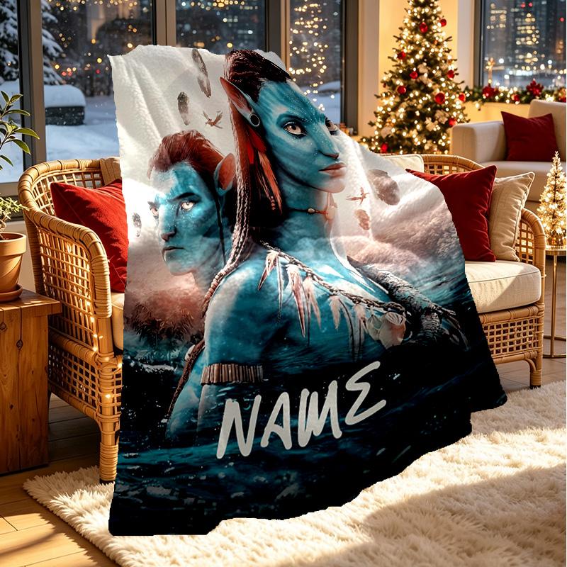 Custom Name Personalized Avatar Print Blanket, Home Decor, Bedroom, Sofa, Camping, Couch, Gifts for Birthday ChristmasEnthusiasts