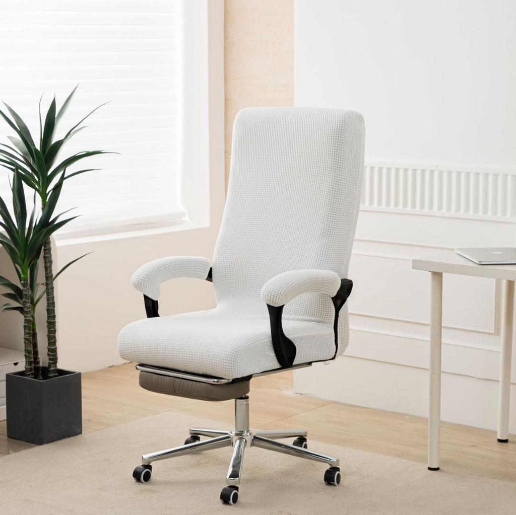 Thickened Corn Kernels Elastic Office Chair Cover Boss Chair Combination 3-Piece Set One-Piece Zipper Swivel Chair Cover Washable
