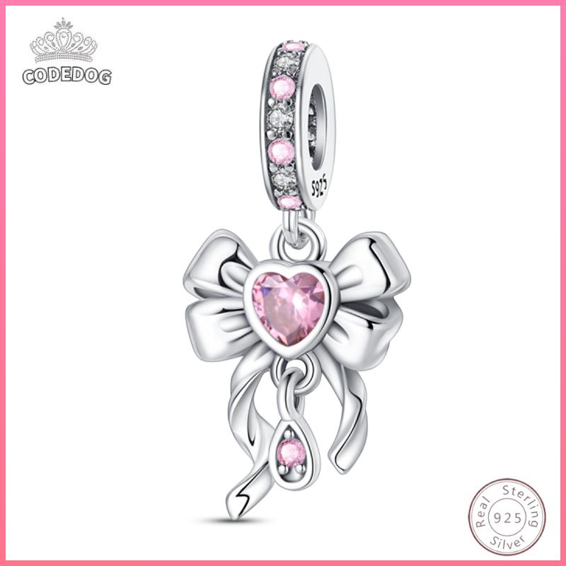Hot 100 Copper Bowknot Pink Sparkling Zirconia Bead Charms 3mm Do It Yourself Holiday Exquisite Jewellery Gift Making