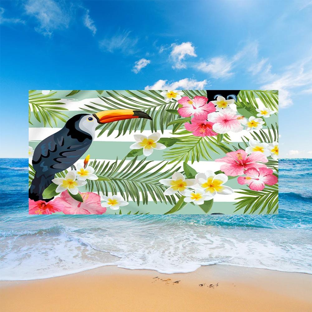 Summer Tropical Animal Beach Towel Flamingo Bird Bath Towel Sport Travel Gym Yoga Spa Towels Microfiber Quick Dry Swimming Cover